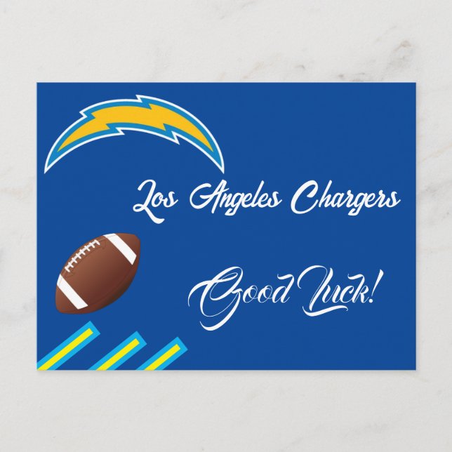 Good Luck for Los Angeles Chargers team Announcement Postcard (Front)