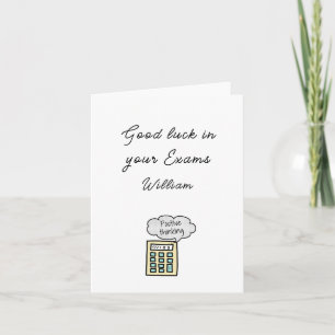 Good Luck for your exams Card. Custom Name  Card