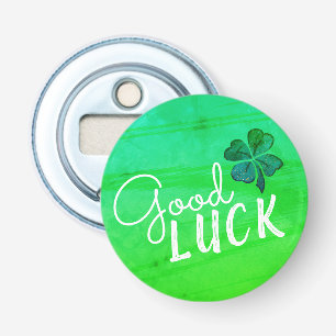 Good Luck Four Leaf Clover Shamrock Bottle Opener