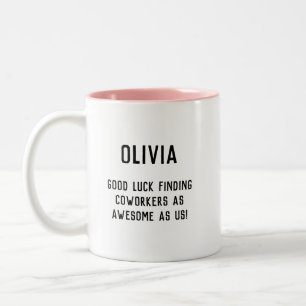 Good Luck Fun Humour Goodbye Coworker Colleague Mu Two-Tone Coffee Mug