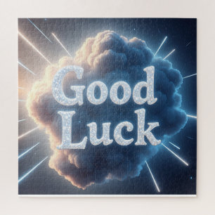 Good Luck — Glowing Cloud Typography with Light Be Jigsaw Puzzle