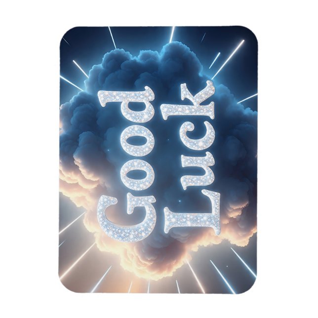 Good Luck — Glowing Cloud Typography with Light Be Magnet (Vertical)