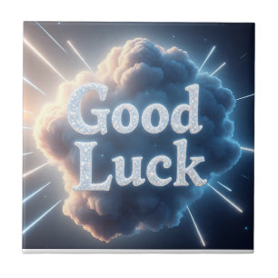 Good Luck — Glowing Cloud Typography with Light Be Tile