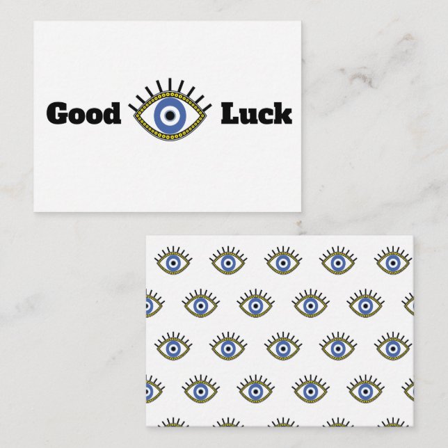 Good luck greek blue eye talisman card (Front/Back)