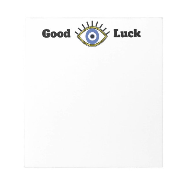 Good luck greek blue eye talisman notepad (Front)