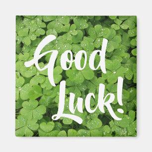 Good Luck green fresh shamrock fridge magnet