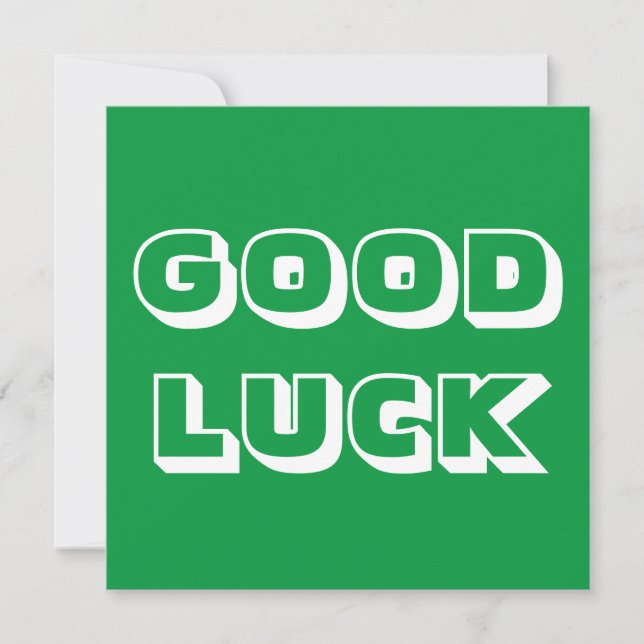 Good Luck, green white Card (Front)