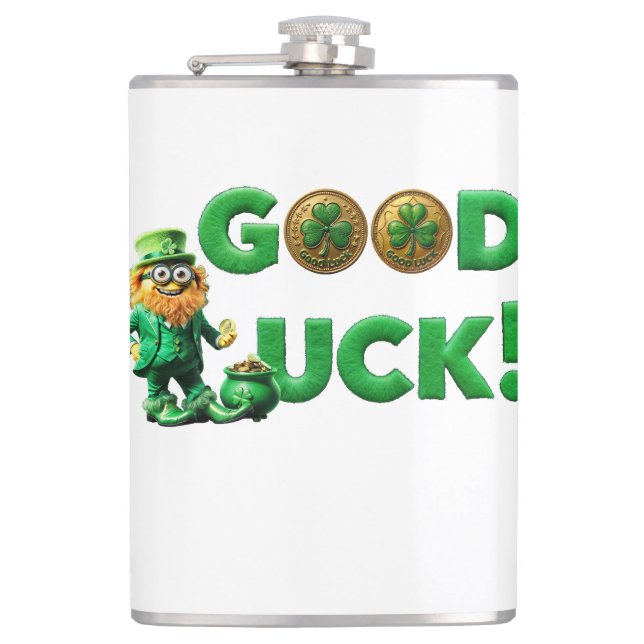 Good Luck Hip Flask (Front)