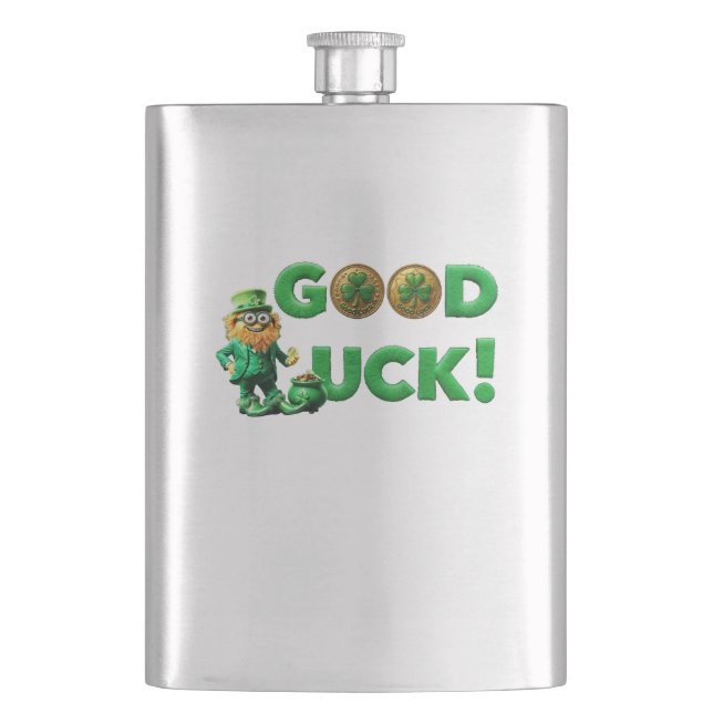 Good Luck Hip Flask (Front)