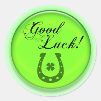 Good Luck Horse Shoe Classic Round Sticker