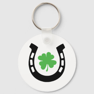 Good Luck Horseshoe Cloverleaf - Shamrock Key Ring