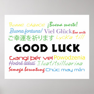 Good Luck in Many Languages Colourful Poster