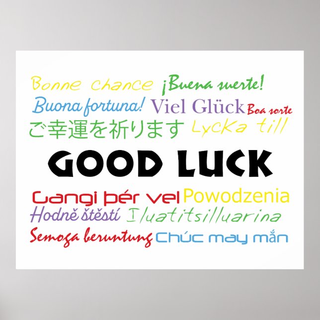Good Luck in Many Languages Colourful  Poster (Front)