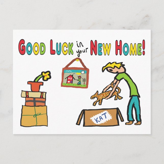 Good Luck In Your New Home Postcard (Front)
