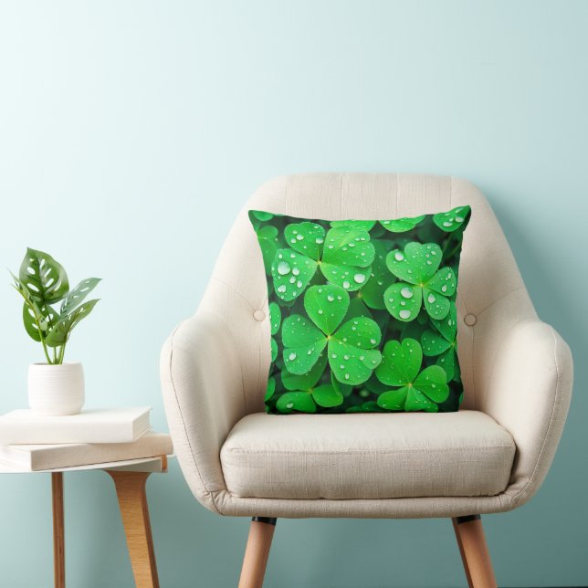 Good Luck Irish Four-Leaf Clovers Cushion (Chair)