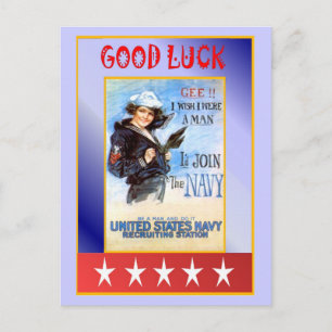 Good Luck, Join the Navy Postcard