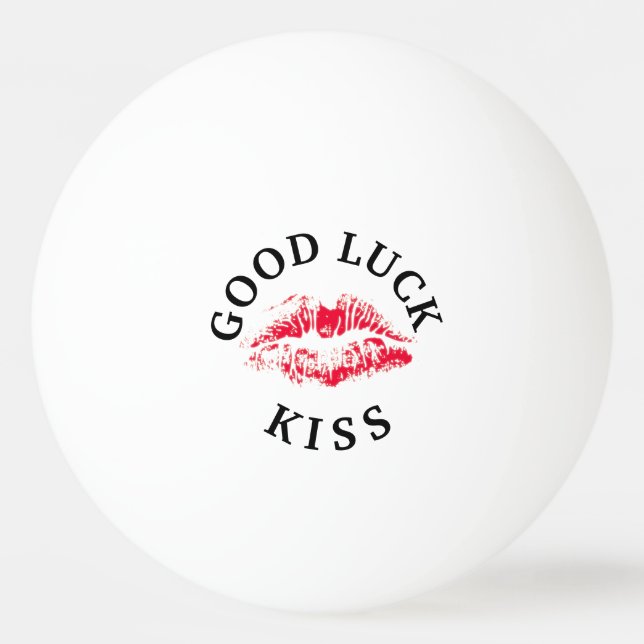 Good Luck Kiss Red Lips Valentines Day Ping Pong Ball (Front)