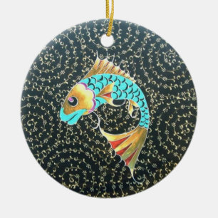 Good Luck Koi Fish Symbol of Fortune Ceramic Tree Decoration