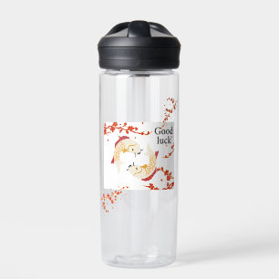 Good Luck Koi Fish with Sakura Elegant Japanese Water Bottle