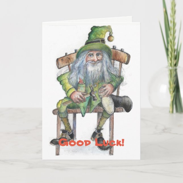 Good Luck leprechaun Card (Front)