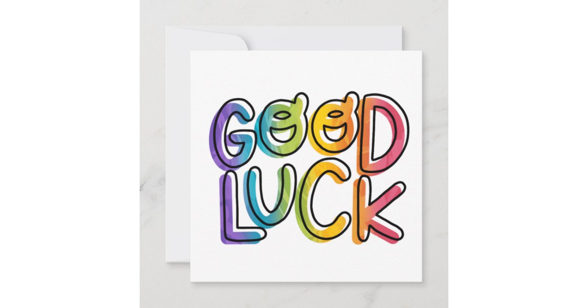 Good Luck Lucky Rainbow Gradient Wish Holiday Card Zazzle.co.uk