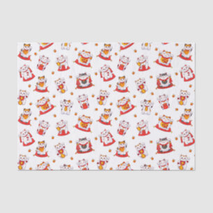 Good Luck Maneki Neko Cats Tissue Paper