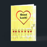 Good Luck Netball Greeting Card<br><div class="desc">Netball greeting card template with love heart and stick figures. Custom good luck card for netball player or fan.</div>