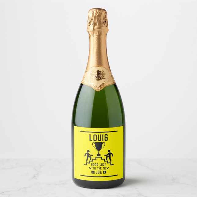 Good Luck New Job Sparkling Wine Label (Front)