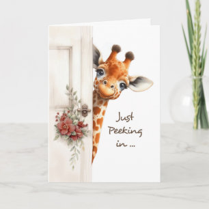 Good Luck on Finals Giraffe Peeking In Card