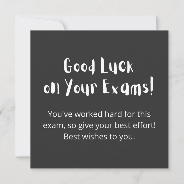Good Luck on Your Exams! Invitation (Front)