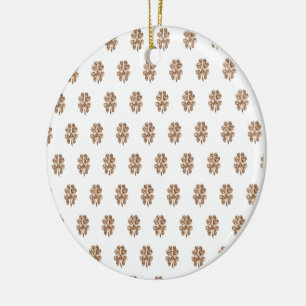 Good Luck or Your Text, Four Leaf Clovers Ceramic Tree Decoration