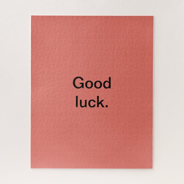 Good Luck or Your Words Puzzle Coral Pink Black (Vertical)