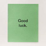 Good Luck or Your Words Puzzle Green Black<br><div class="desc">For more puzzles check out my collection here: 
https://www.zazzle.com/collections/puzzles-119365910668886310?rf=238930530889665547</div>