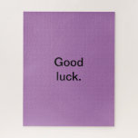 Good Luck or Your Words Puzzle Purple Black<br><div class="desc">For more puzzles check out my collection here:
https://www.zazzle.com/collections/puzzles-119365910668886310?rf=238930530889665547</div>