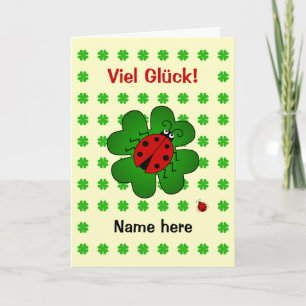 Good Luck personalised Viel Gluck Card
