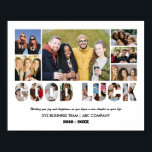 Good Luck Photo Collage Office Colleague Farewell Poster<br><div class="desc">Personalised Good Luck Photo Collage for retired colleague, co-worker, team manager or boss. This customisable photo gift is also perfect as a farewell keepsake for teacher, coach or friends leaving. This custom template is a unique and meaningful goodbye gift that captures the precious moments and memories shared together. The design...</div>