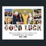 Good Luck Photo Collage Office Colleague Farewell Poster<br><div class="desc">Personalised Good Luck Photo Collage for retired colleague, co-worker, team manager or boss. This customisable photo gift is also perfect as a farewell keepsake for teacher, coach or friends leaving. This custom template is a unique and meaningful goodbye gift that captures the precious moments and memories shared together. The design...</div>