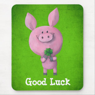 Good Luck Pig Mouse Mat