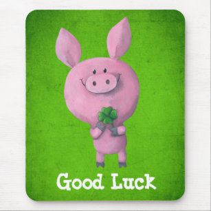 Good Luck Pig Mouse Mat