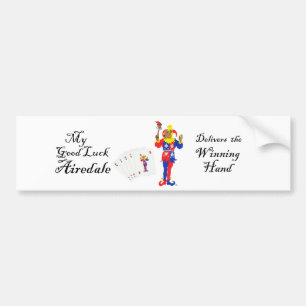 Good Luck Poker Airedale Terrier Bumper Sticker