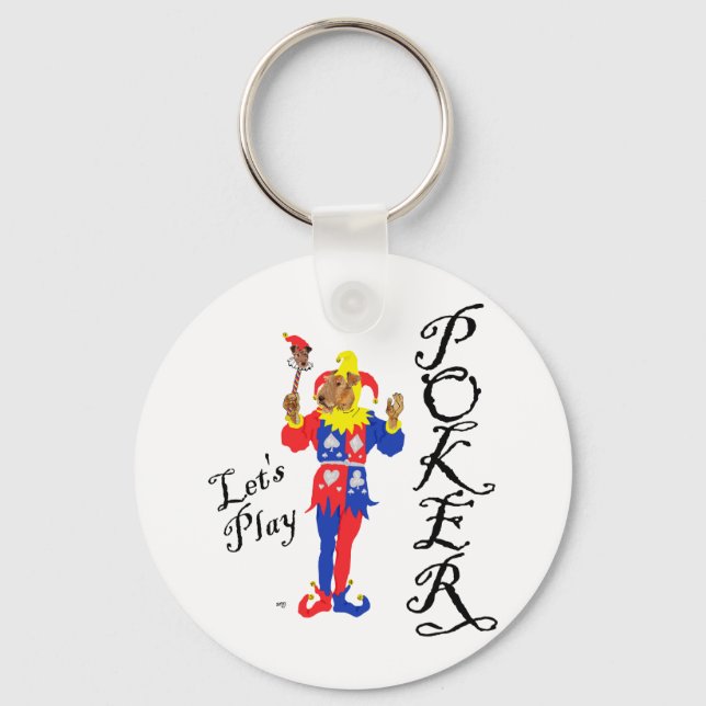 Good Luck Poker Terrier Key Ring (Front)