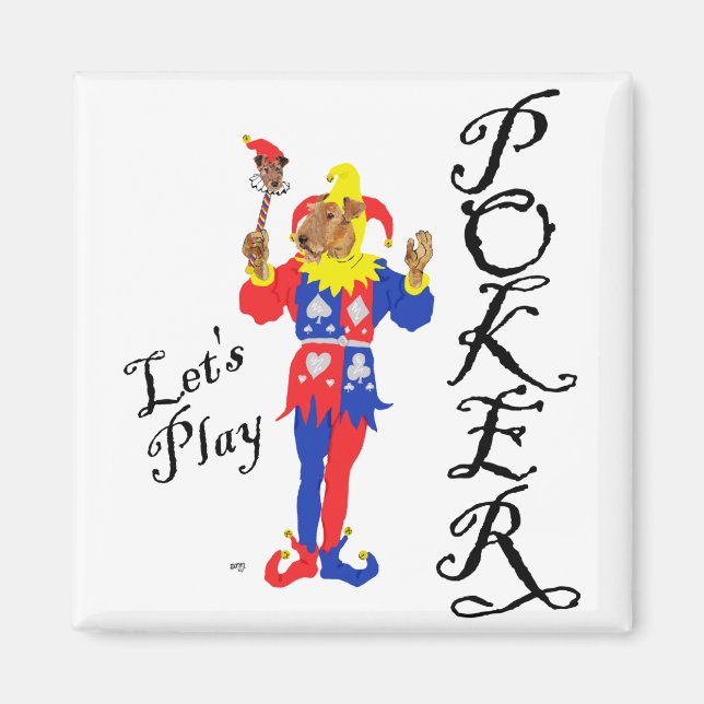 Good Luck Poker Terrier Magnet (Front)