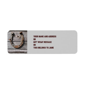 Good Luck Rustic Horseshoe Design Labels