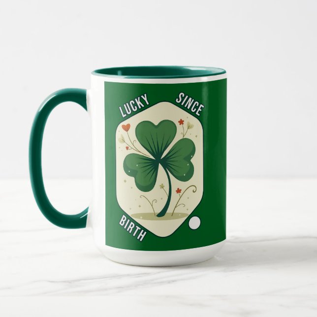 Good Luck Shamrock St Patrick’s Day - caneca Mug (Left)