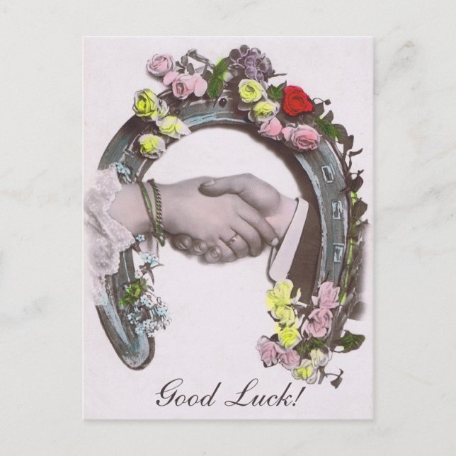 Good Luck Vintage Horseshoe Postcard (Front)