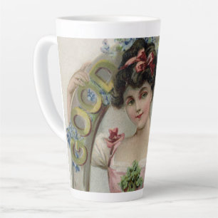 Good Luck - Vintage Saint Patrick's Day Card Latte Mug