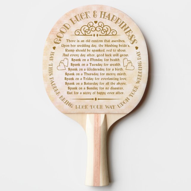 Good Luck Wedding Spanking Paddle (Back)