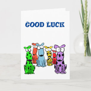 Good Luck with cartoon dogs Card