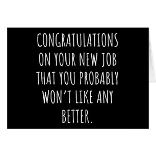 Good luck with the new job