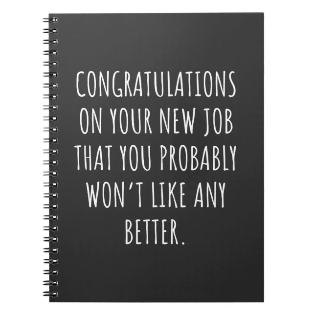 Good luck with the new job notebook (Front)